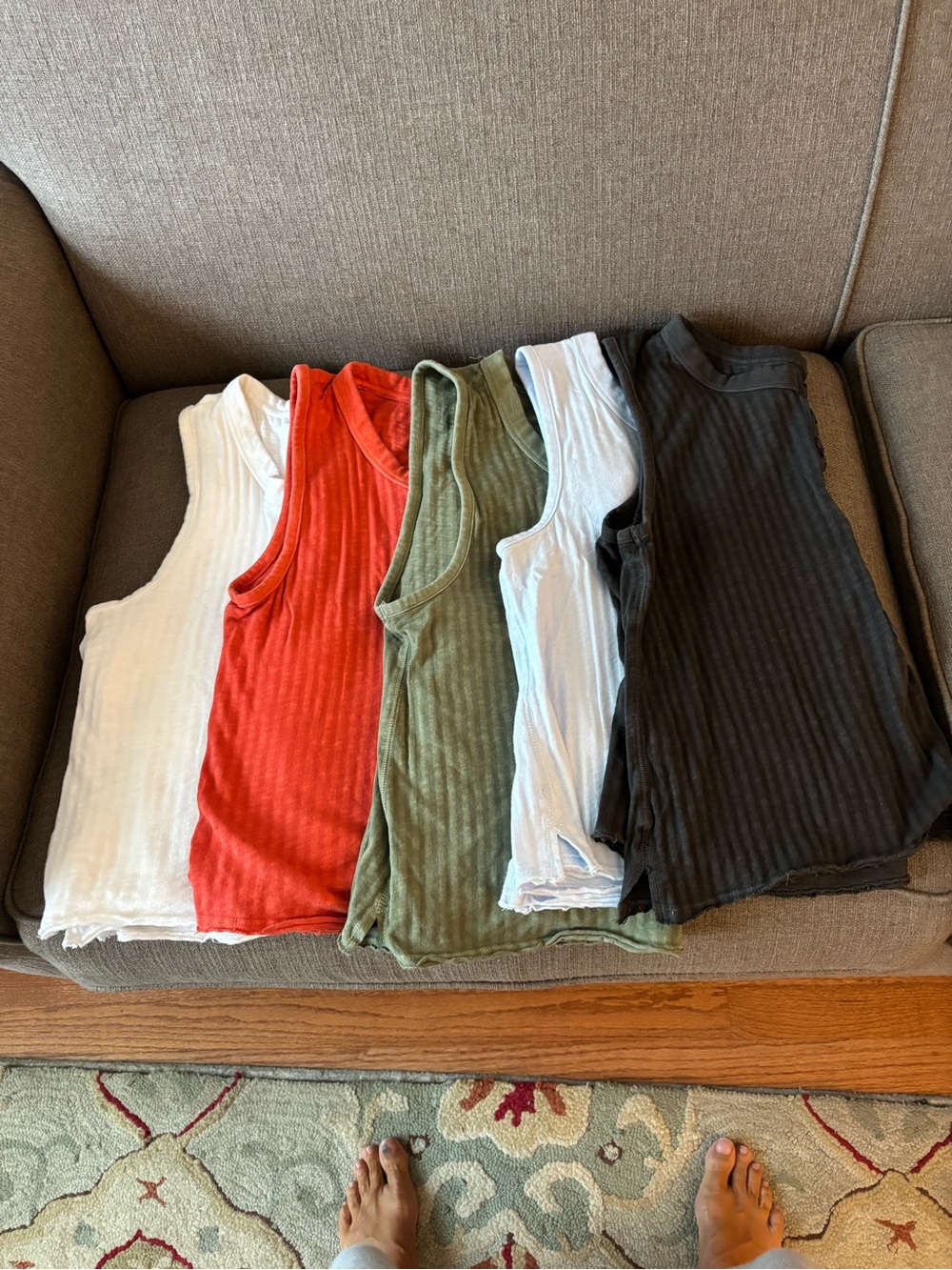 Aerie Ribbed Henley Tank Tops with Button Placket